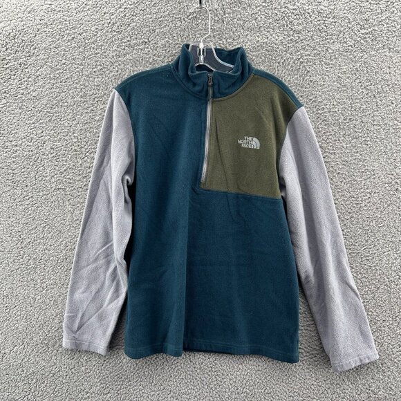 North Face 1/4 Zip Fleece Pullover Jacket Mens Medium Multicolor Color Block - Picture 1 of 9